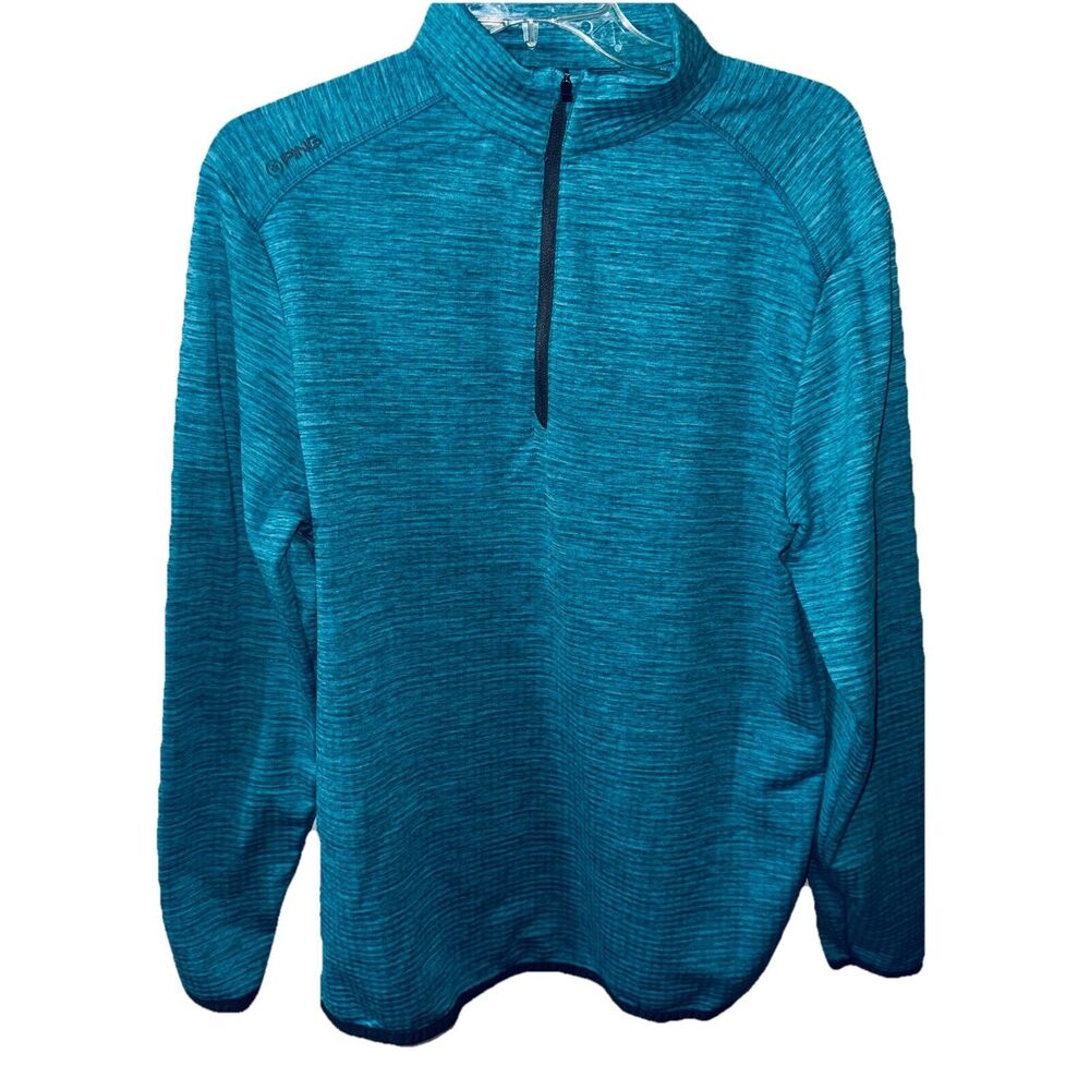 PING Golf Pullover 1/4 Zip Blue Heathered Men's Edison Sensor Warm Knit Medium